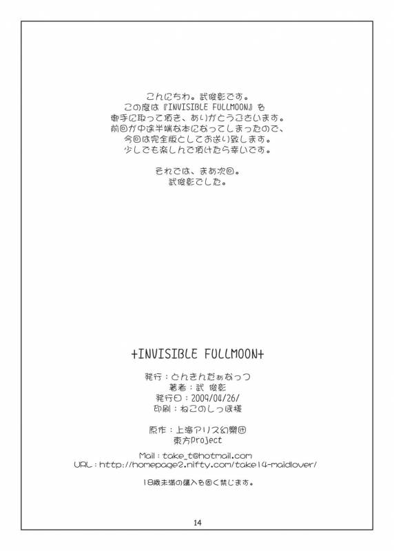 (COMIC1☆3) [Donkin Darnuts (Take Toshiaki)] +INVISIBLE FULLMOON+ (Touhou Project) [Digital]_12