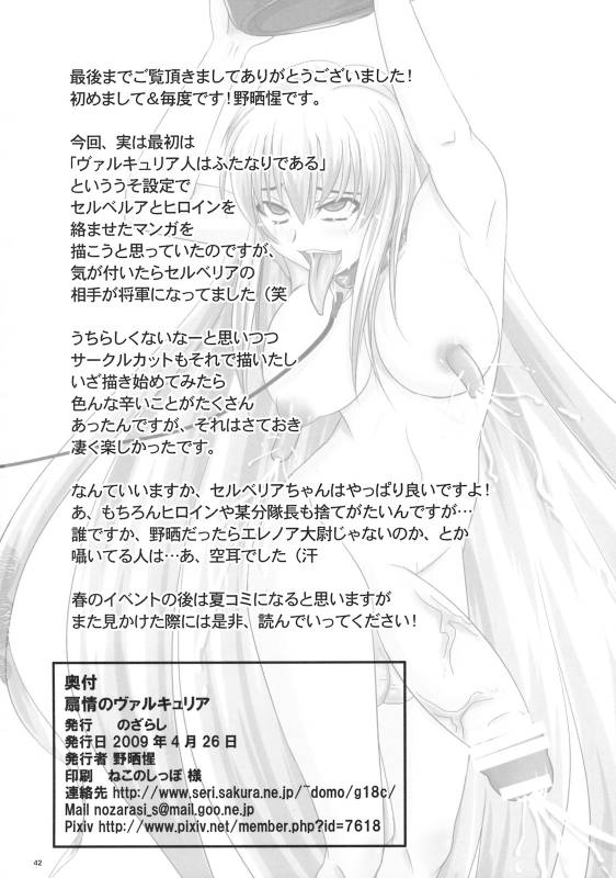 (COMIC1☆3) [Nozarashi (Nozarashi Satoru)] Senjou no Valkyria Dase, Selvaria no Naka ni (Valkyria Chronicles)_40