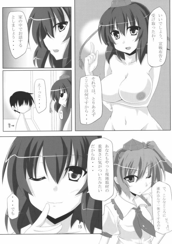 (COMIC1☆4) [Amadeus no Isan (Fujihara Shu, Aoba Shou)] Tengu FEVER (Touhou Project)_14