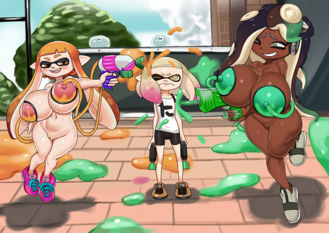 inkling+marina (splatoon)+pearl (splatoon)