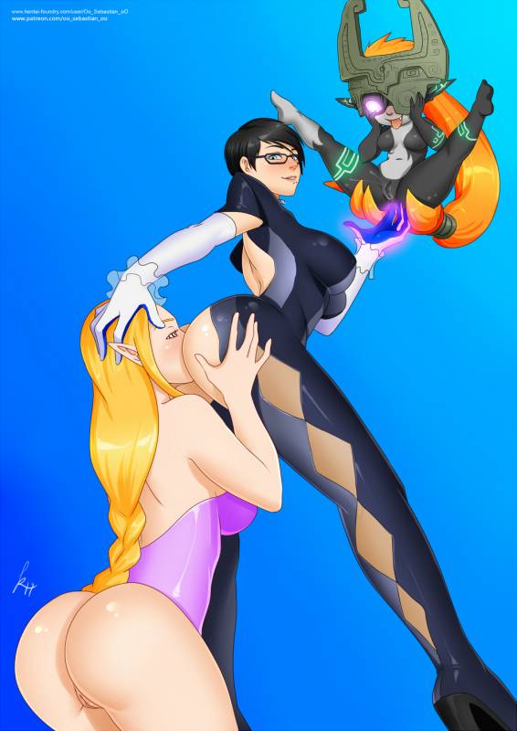 bayonetta (character)+midna+princess zelda