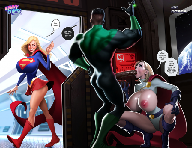 green lantern+john stewart+power girl+supergirl