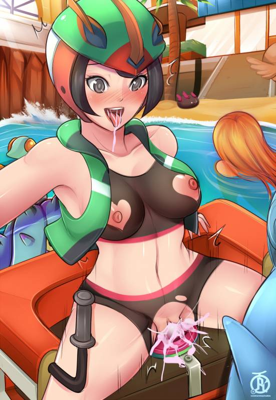 female protagonist (pokemon sm)+mareanie+pyukumuku+rowlet+tentacool