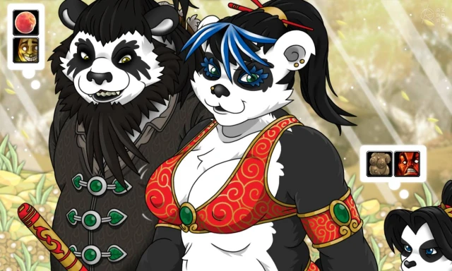 chen stormstout+jada lightning+li li stormstout+pandaren+venus of willendorf